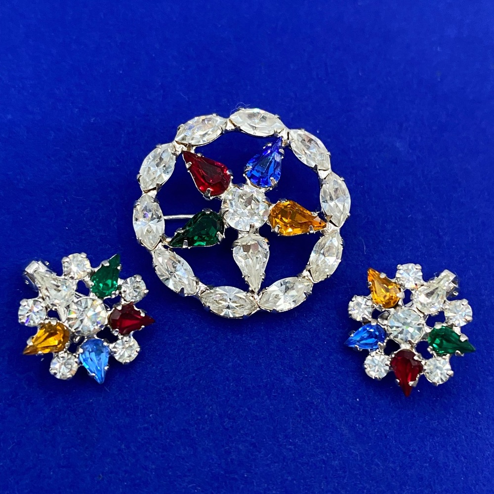 Vintage B. David Rhinestone Jewelry Set